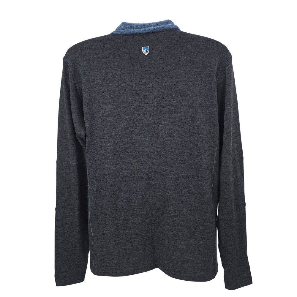 KUHL Ryzer Men's Large Blue/Gray Long Sleeve 1/4 Zip Performance Pullover Shirt - Picture 3 of 9